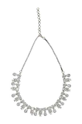 Nazaakat By Samara Singh_Silver Plated Stone Studded Necklace Set _Online_at_Aza_Fashions