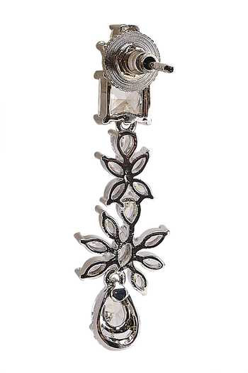 Shop_Nazaakat By Samara Singh_Silver Plated Stone Studded Necklace Set _Online_at_Aza_Fashions