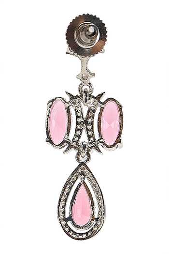 Shop Nazaakat By Samara Singh Silver Plated Teardrop Pendant Necklace Set Online at Aza Fashions Shop_Nazaakat By Samara Singh_Silver Plated Teardrop Pendant Necklace Set _Online_at_Aza_Fashions