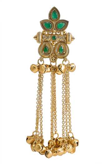 Buy_Nazaakat By Samara Singh_Gold Plated Ghungroo Tassel Earrings _Online_at_Aza_Fashions