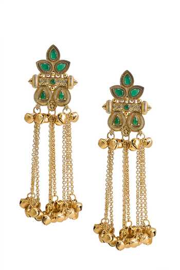 Nazaakat By Samara Singh Ghungroo Tassel Earrings 