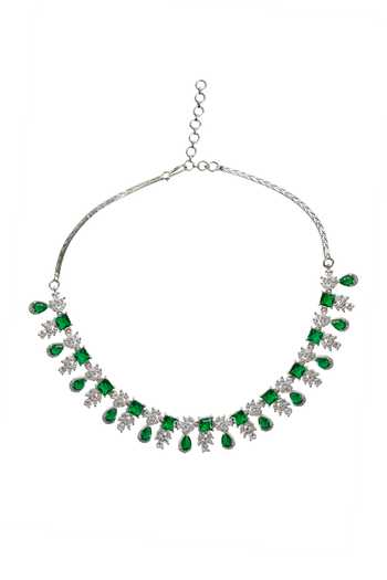 Shop Nazaakat By Samara Singh Silver Plated Stone Studded Necklace Set Online at Aza Fashions Shop_Nazaakat By Samara Singh_Silver Plated Stone Studded Necklace Set _Online_at_Aza_Fashions