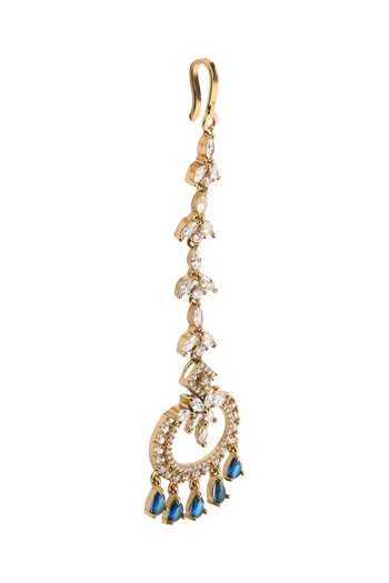 Nazaakat By Samara Singh Blue Stone Studded Maangtikka Online at Aza Fashions Nazaakat By Samara Singh_Blue Stone Studded Maangtikka _Online_at_Aza_Fashions
