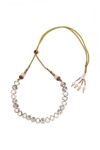 Nazaakat By Samara Singh Gold Plated Polki Faux Diamond Studded Necklace Set Online at Aza Fashions Nazaakat By Samara Singh_Gold Plated Polki Faux Diamond Studded Necklace Set _Online_at_Aza_Fashions