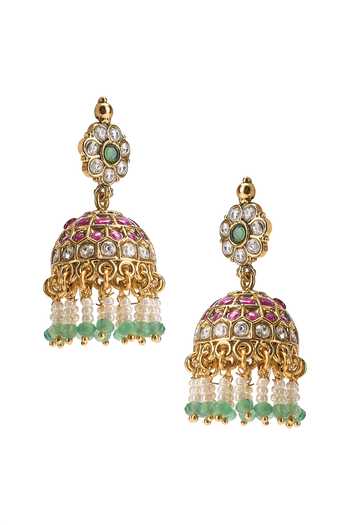 Buy Nazaakat By Samara Singh Green Bead Drop Pendant Necklace Set Online at Aza Fashions Buy_Nazaakat By Samara Singh_Green Bead Drop Pendant Necklace Set _Online_at_Aza_Fashions