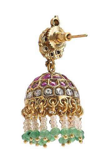 Shop Nazaakat By Samara Singh Green Bead Drop Pendant Necklace Set Online at Aza Fashions Shop_Nazaakat By Samara Singh_Green Bead Drop Pendant Necklace Set _Online_at_Aza_Fashions