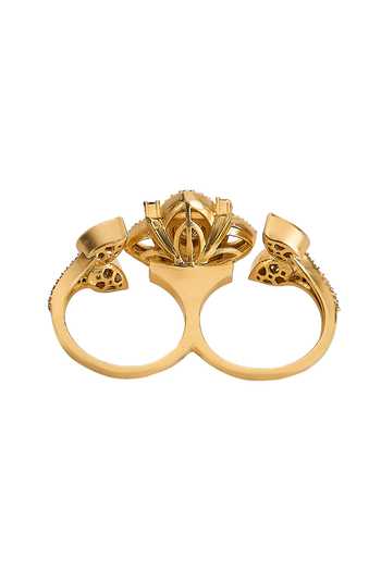 Buy Nazaakat By Samara Singh Gold Plated Floral Carved Ring Online at Aza Fashions Buy_Nazaakat By Samara Singh_Gold Plated Floral Carved Ring _Online_at_Aza_Fashions