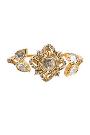 Nazaakat By Samara Singh Floral Carved Ring
