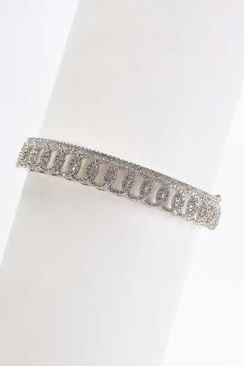 Nazaakat By Samara Singh White Geometric Pattern Bracelet at Aza Fashions Nazaakat By Samara Singh_White Geometric Pattern Bracelet _at_Aza_Fashions