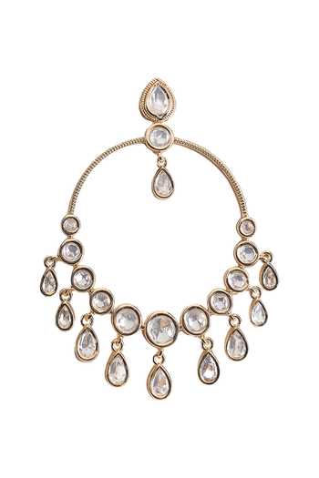 Nazaakat By Samara Singh White Kundan Studded Earrings Online at Aza Fashions Nazaakat By Samara Singh_White Kundan Studded Earrings _Online_at_Aza_Fashions