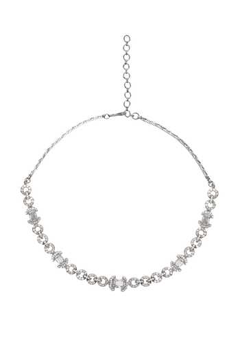 Nazaakat By Samara Singh_Silver Plated Stone Studded And Cutout Necklace Set _Online_at_Aza_Fashions