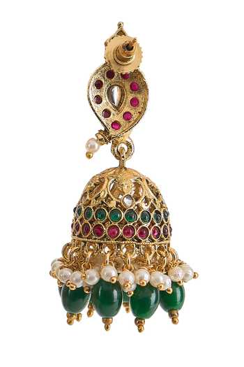 Buy Nazaakat By Samara Singh Multi Color Bead Drop Jhumkas Online at Aza Fashions Buy_Nazaakat By Samara Singh_Multi Color Bead Drop Jhumkas _Online_at_Aza_Fashions