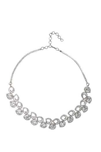 Nazaakat By Samara Singh Silver Plated Stone Studded Necklace Set Online at Aza Fashions Nazaakat By Samara Singh_Silver Plated Stone Studded Necklace Set _Online_at_Aza_Fashions