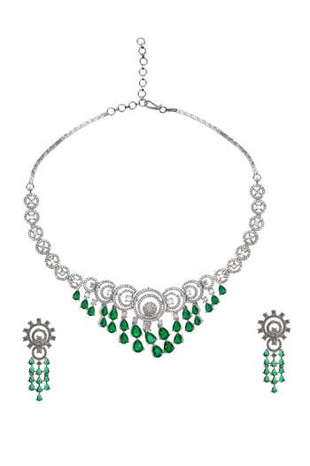 Nazaakat By Samara Singh Tiered Stone Studded Necklace Set 