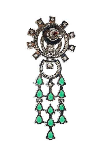 Shop Nazaakat By Samara Singh Silver Plated Tiered Stone Studded Necklace Set Online at Aza Fashions Shop_Nazaakat By Samara Singh_Silver Plated Tiered Stone Studded Necklace Set _Online_at_Aza_Fashions
