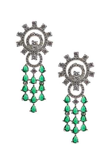 Buy Nazaakat By Samara Singh Silver Plated Tiered Stone Studded Necklace Set Buy_Nazaakat By Samara Singh_Silver Plated Tiered Stone Studded Necklace Set