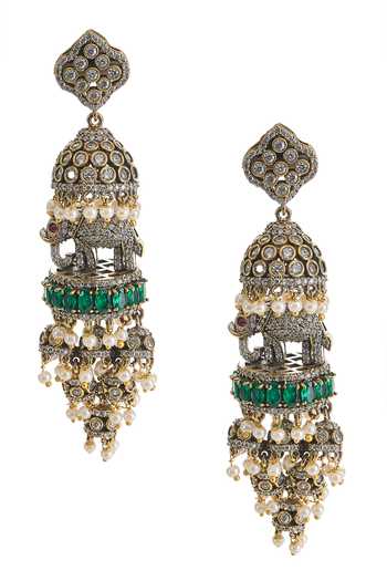 Nazaakat By Samara Singh Polki Studded Earrings 
