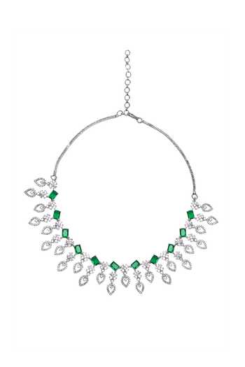 Nazaakat By Samara Singh Silver Plated Teardrop Cutout Necklace Set Online at Aza Fashions Nazaakat By Samara Singh_Silver Plated Teardrop Cutout Necklace Set _Online_at_Aza_Fashions