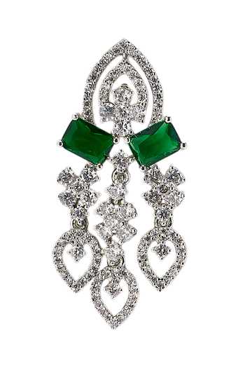 Shop Nazaakat By Samara Singh Silver Plated Teardrop Cutout Necklace Set Online at Aza Fashions Shop_Nazaakat By Samara Singh_Silver Plated Teardrop Cutout Necklace Set _Online_at_Aza_Fashions