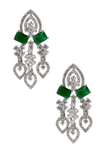 Buy Nazaakat By Samara Singh Silver Plated Teardrop Cutout Necklace Set Buy_Nazaakat By Samara Singh_Silver Plated Teardrop Cutout Necklace Set