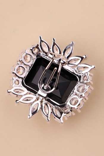 MRJEWELS_Black Swarovski Embellished Stud Earrings _Online_at_Aza_Fashions
