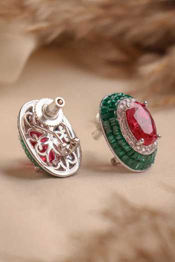 MRJEWELS Alia Stone Embellished Stud Earrings 