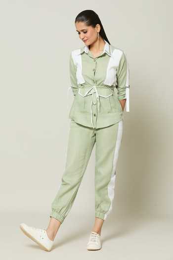 Naintara Bajaj Contrast Pannel Shirt With Pant 