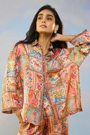 Dash And Dot Ornamental Print Shirt 