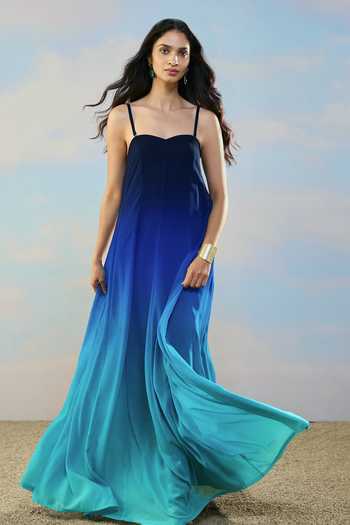 Dash And Dot Flared Ombre Gown 