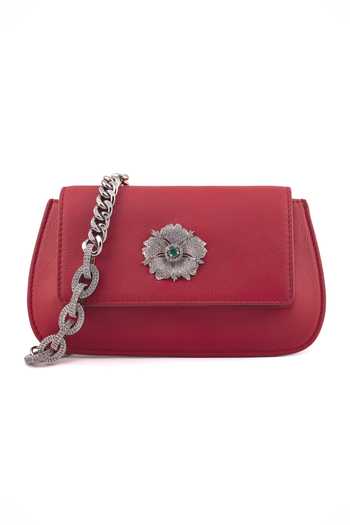 Saurav Ghosh Floral Metal Embellished Clutch 
