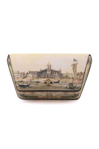 Shop_Saurav Ghosh_Off White Printed Clutch _Online_at_Aza_Fashions