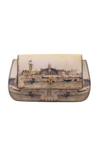 Buy_Saurav Ghosh_Off White Scenic Print Clutch Bag _Online_at_Aza_Fashions