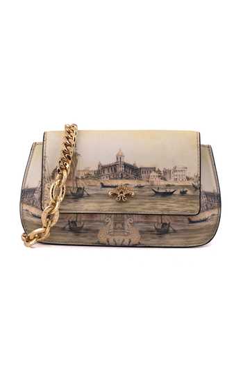 Saurav Ghosh Scenic Print Clutch Bag 