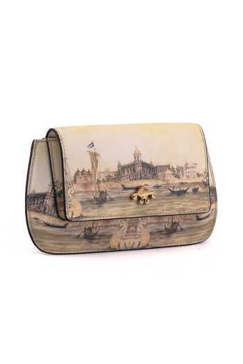 Shop_Saurav Ghosh_Off White Scenic Print Clutch Bag _Online_at_Aza_Fashions