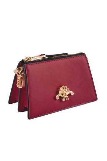 Saurav Ghosh_Red Brooch Embellished Clutch _Online_at_Aza_Fashions