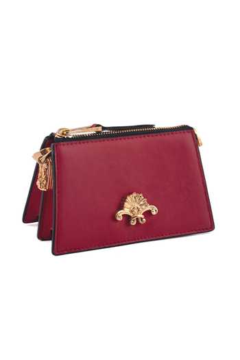 Buy_Saurav Ghosh_Red Brooch Embellished Clutch _Online_at_Aza_Fashions
