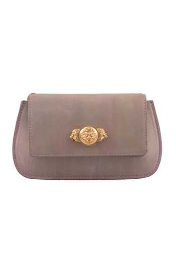 Saurav Ghosh_Purple Brooch Embellished Clutch Bag _at_Aza_Fashions
