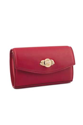 Buy_Saurav Ghosh_Red Brooch Placement Embellished Clutch _Online_at_Aza_Fashions