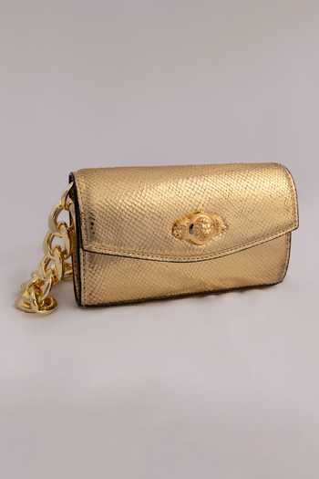 Saurav Ghosh Textured Metallic Clutch 