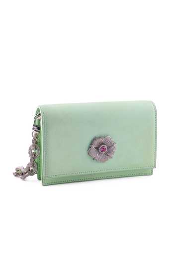 Saurav Ghosh Flower Brooch Embellished Clutch 