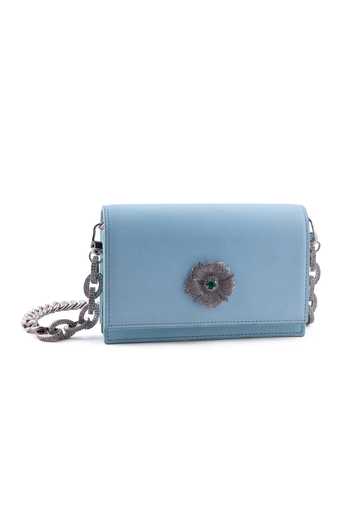 Saurav Ghosh Metal Floral Brooch Clutch 