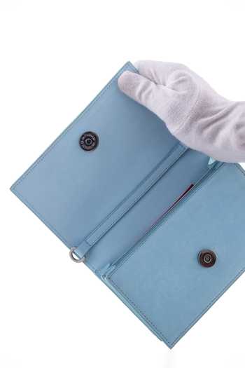 Shop_Saurav Ghosh_Blue Metal Floral Brooch Clutch _Online_at_Aza_Fashions