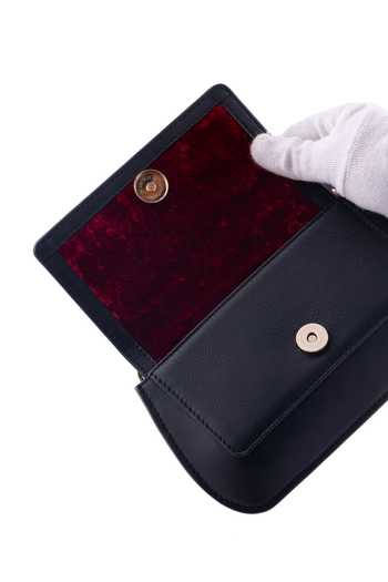 Shop_Saurav Ghosh_Black Medallion Brooch Embellished Clutch _Online_at_Aza_Fashions
