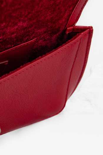 Saurav Ghosh_Red Deity Motif Brooch Embellished Clutch _at_Aza_Fashions