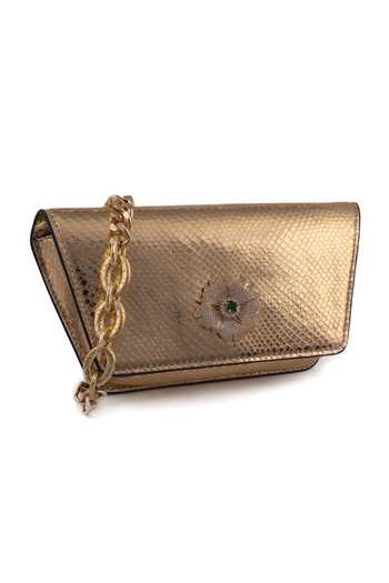 Saurav Ghosh Floral Brooch Embellished Clutch 