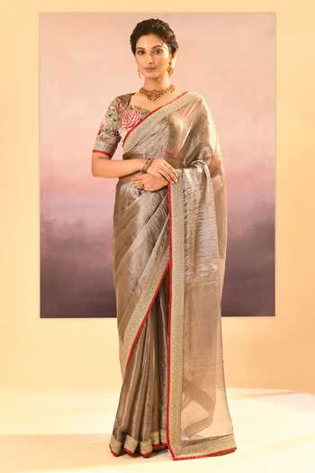 singhanias Tissue Saree With Running Blouse Fabric 