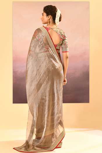 singhanias Tissue Saree With Running Blouse Fabric 