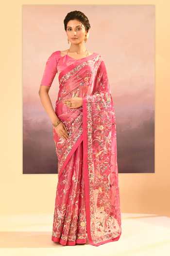 singhanias Tissue Saree With Running Blouse Fabric 