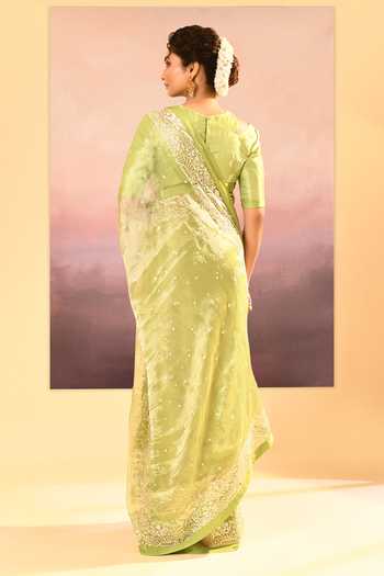 singhanias Tissue Saree With Running Blouse Fabric 