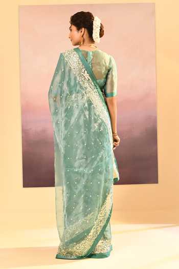 singhanias Tissue Saree With Running Blouse Fabric 